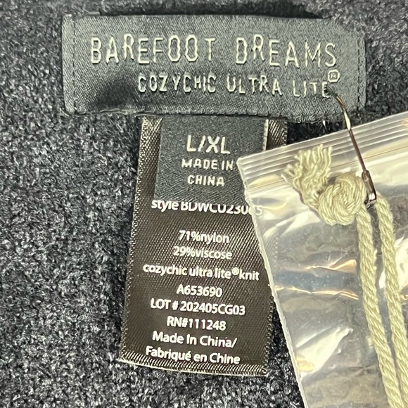 Barefoot Dreams Cozy Chic Ultra Lite Cardigan Black Relaxed Quiet Luxury Layer - Picture 5 of 10